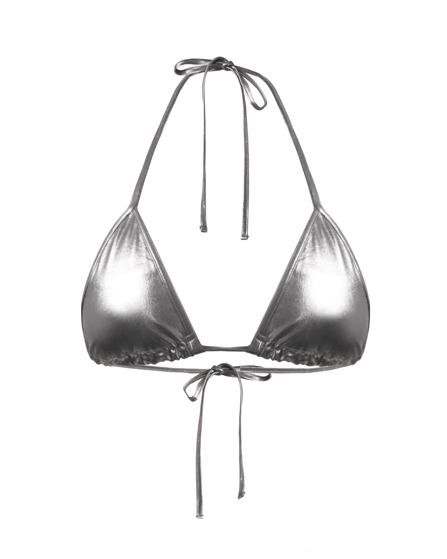 METALLIC TRIANGLE BIKINI TOP